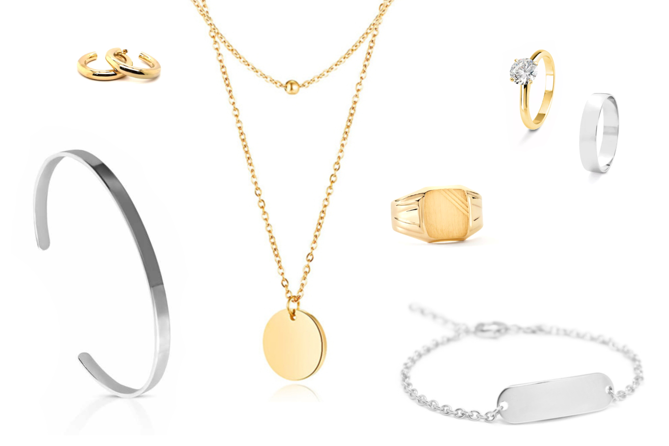 Bijoux à personnaliser avec gravure sur métal, pièce unique